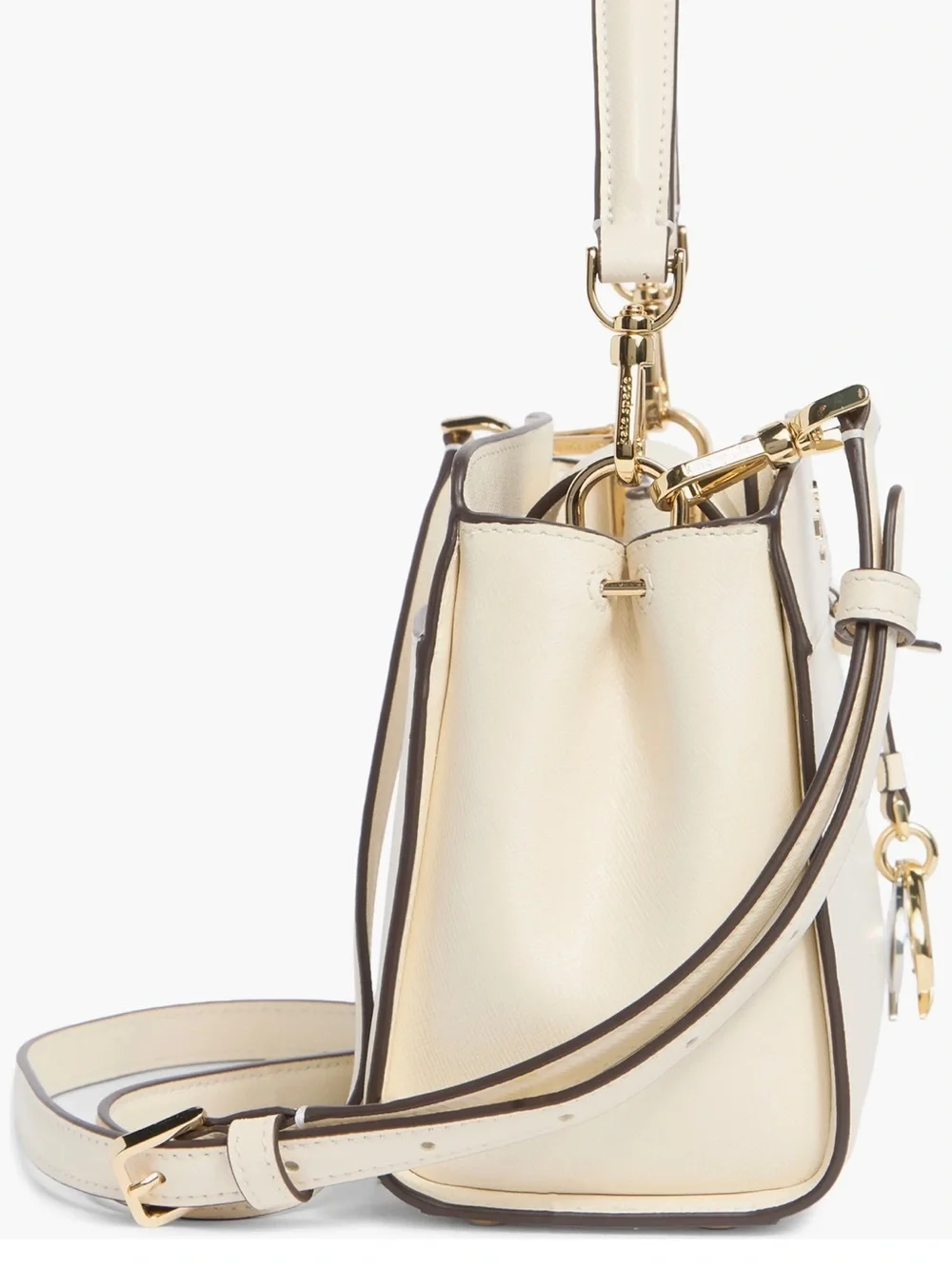 kate spade Cream Leather Top-Handle Satchel with Gold Charm